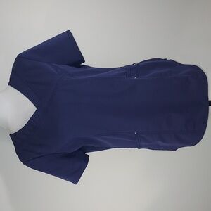 Scrubstar Premium Scrubwear Ultimate Indigo Navy Mock Wrap Nurse Top Size Small